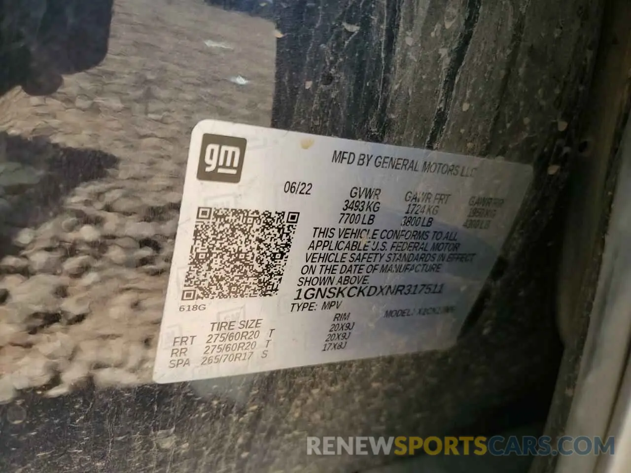 14 Photograph of a damaged car 1GNSKCKDXNR317511 CHEVROLET SUBURBAN 2022