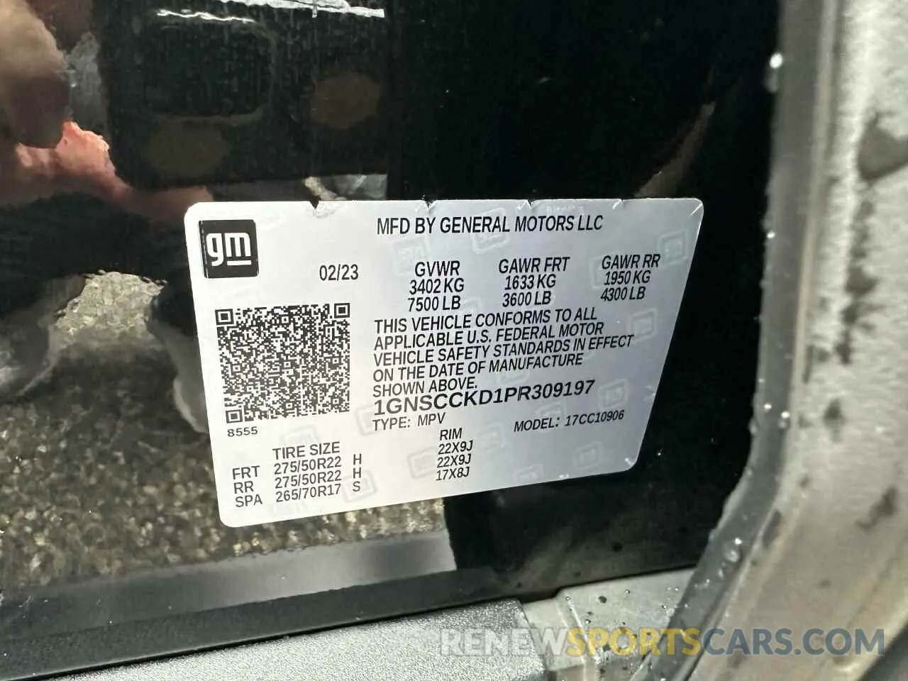 10 Photograph of a damaged car 1GNSCCKD1PR309197 CHEVROLET SUBURBAN 2023