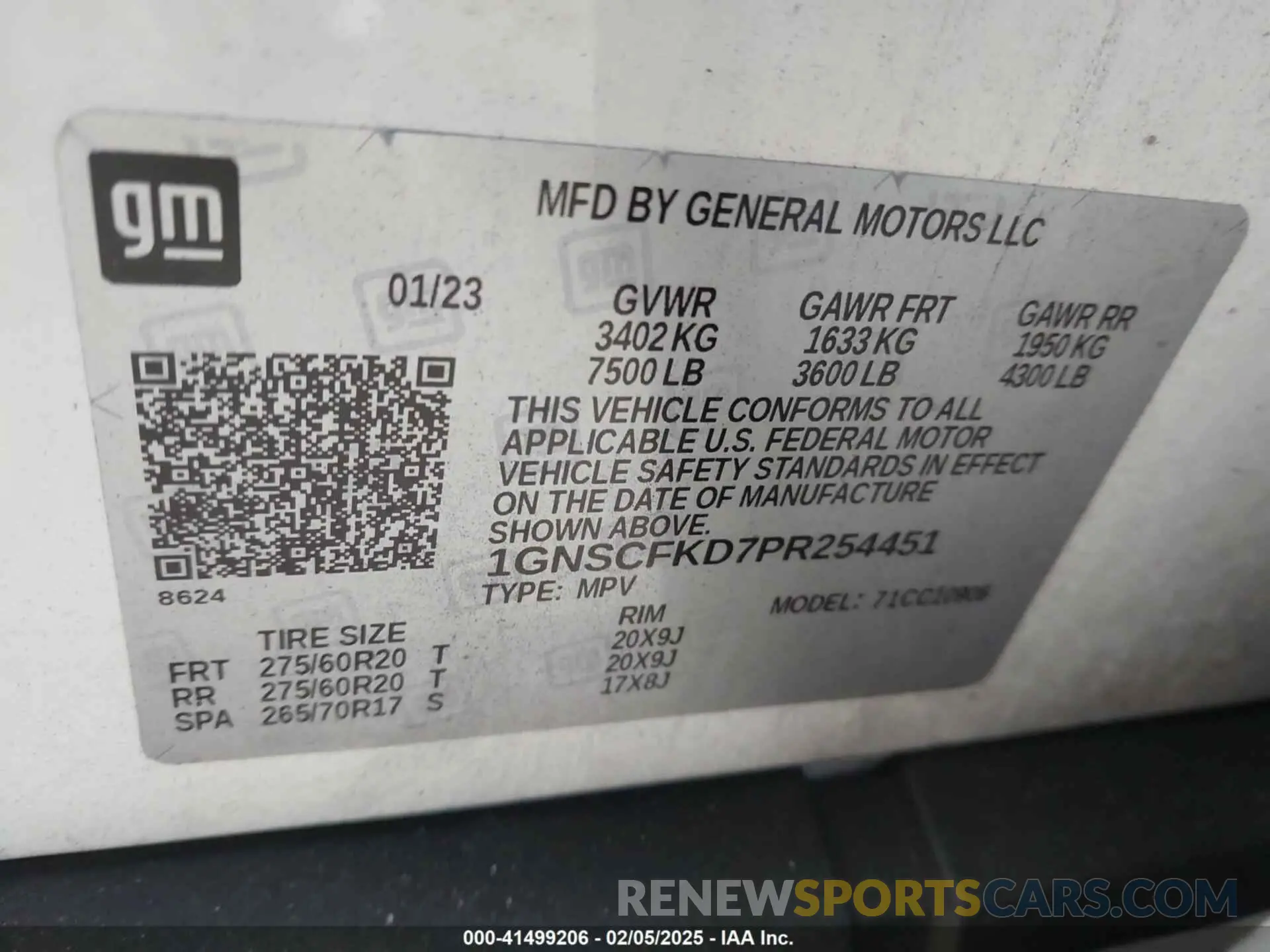 9 Photograph of a damaged car 1GNSCFKD7PR254451 CHEVROLET SUBURBAN 2023