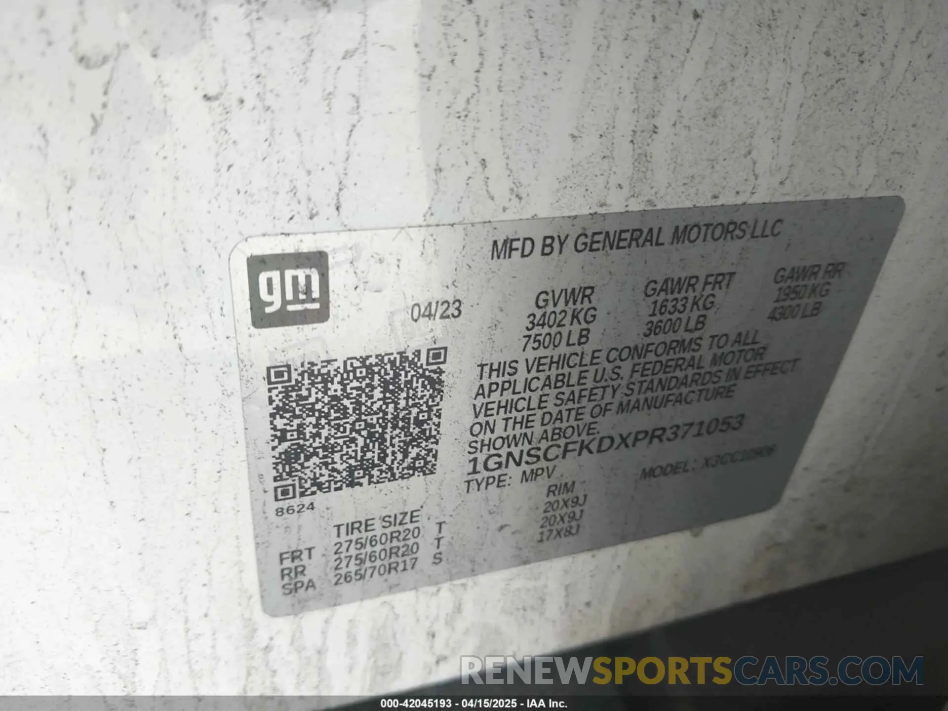 9 Photograph of a damaged car 1GNSCFKDXPR371053 CHEVROLET SUBURBAN 2023