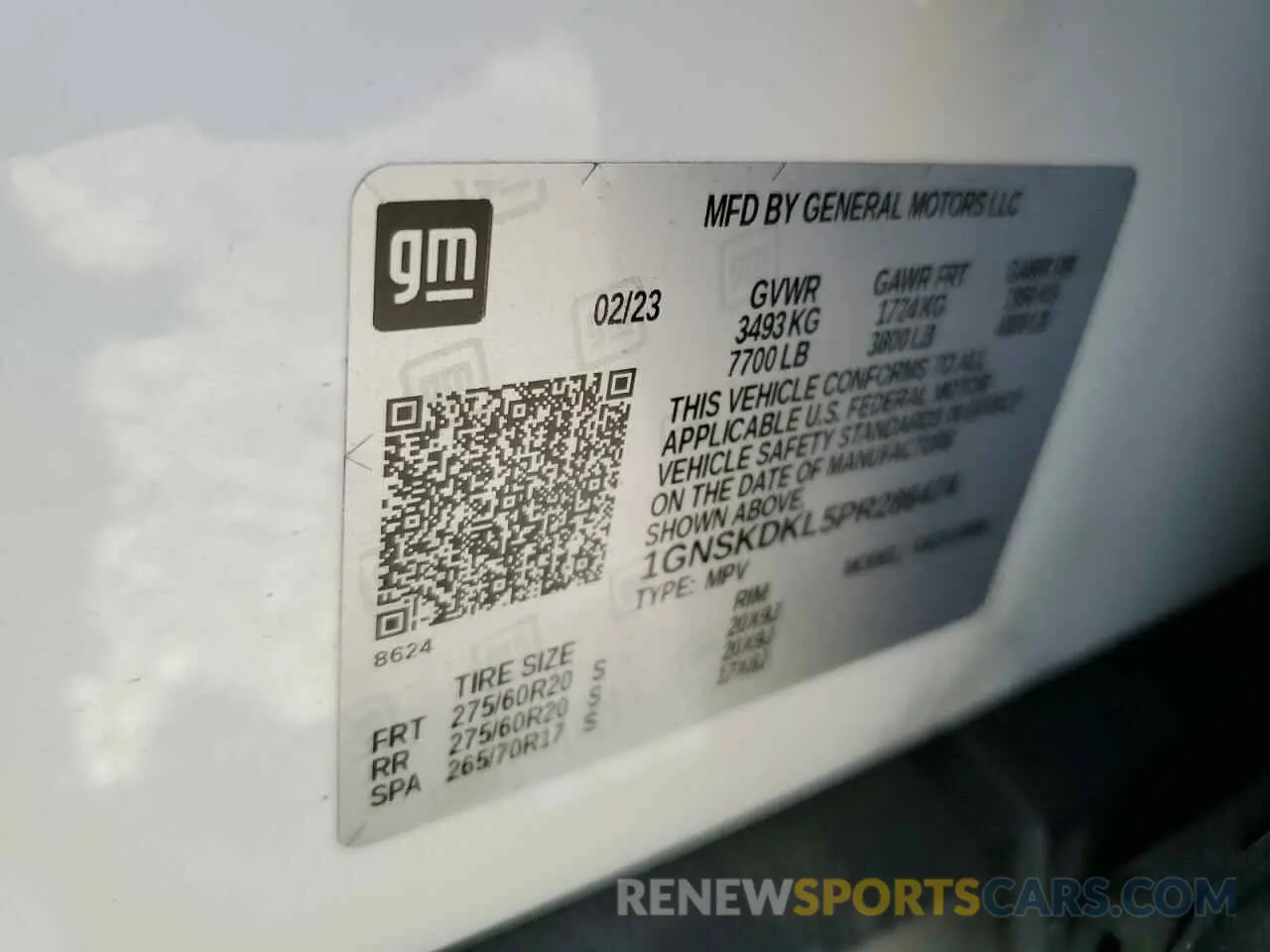 13 Photograph of a damaged car 1GNSKDKL5PR286474 CHEVROLET SUBURBAN 2023