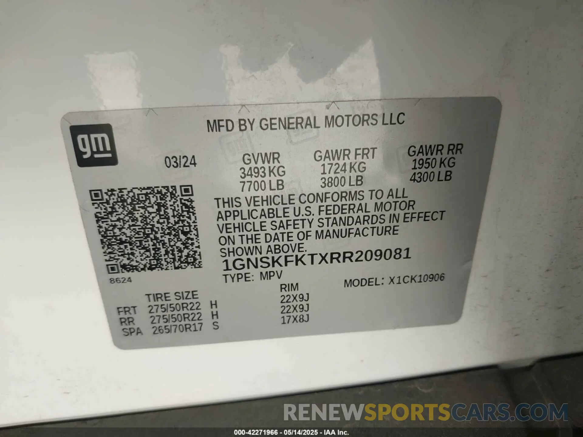 9 Photograph of a damaged car 1GNSKFKTXRR209081 CHEVROLET SUBURBAN 2024