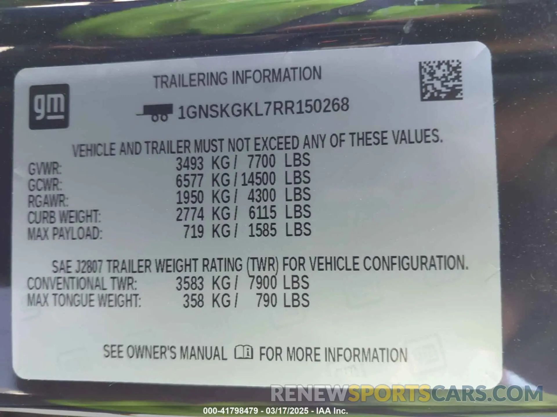 9 Photograph of a damaged car 1GNSKGKL7RR150268 CHEVROLET SUBURBAN 2024