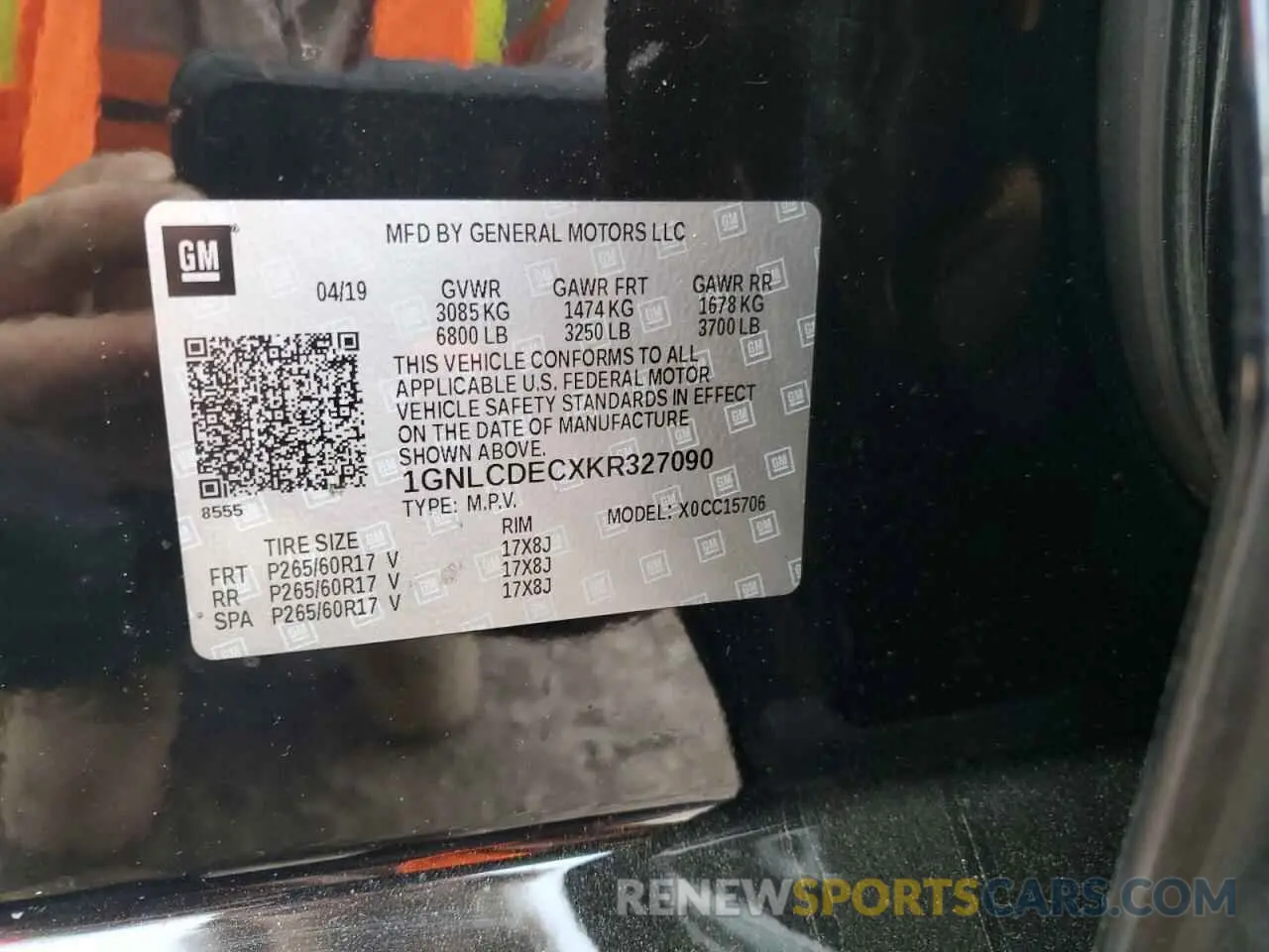 14 Photograph of a damaged car 1GNLCDECXKR327090 CHEVROLET TAHOE 2019