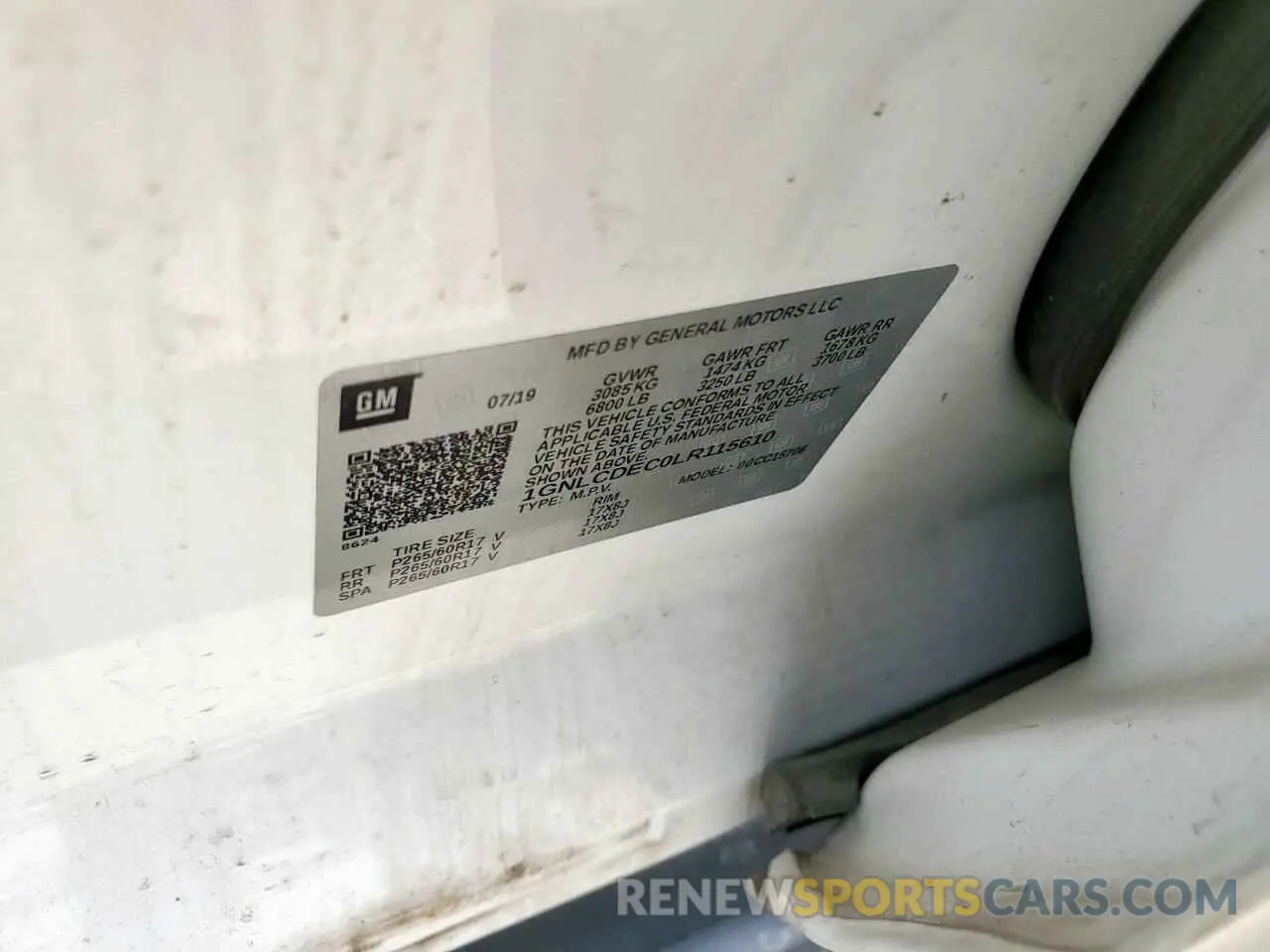 13 Photograph of a damaged car 1GNLCDEC0LR115610 CHEVROLET TAHOE 2020