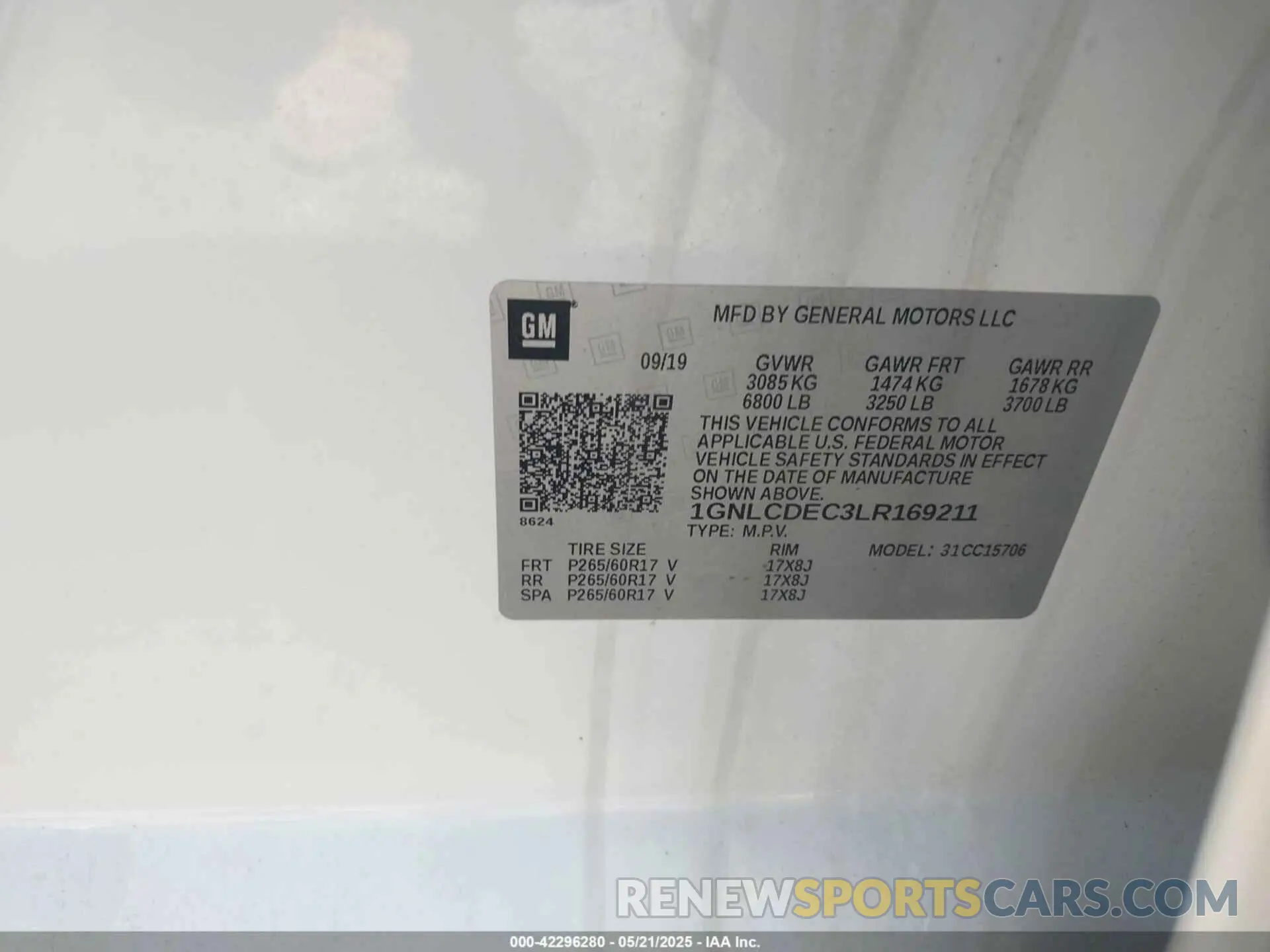 9 Photograph of a damaged car 1GNLCDEC3LR169211 CHEVROLET TAHOE 2020