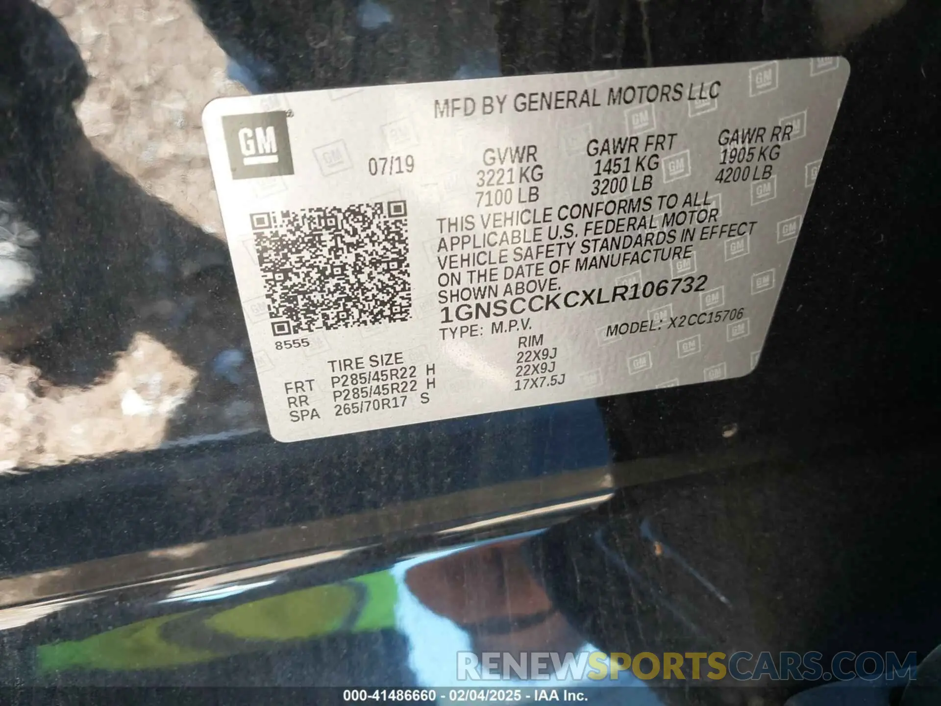 9 Photograph of a damaged car 1GNSCCKCXLR106732 CHEVROLET TAHOE 2020