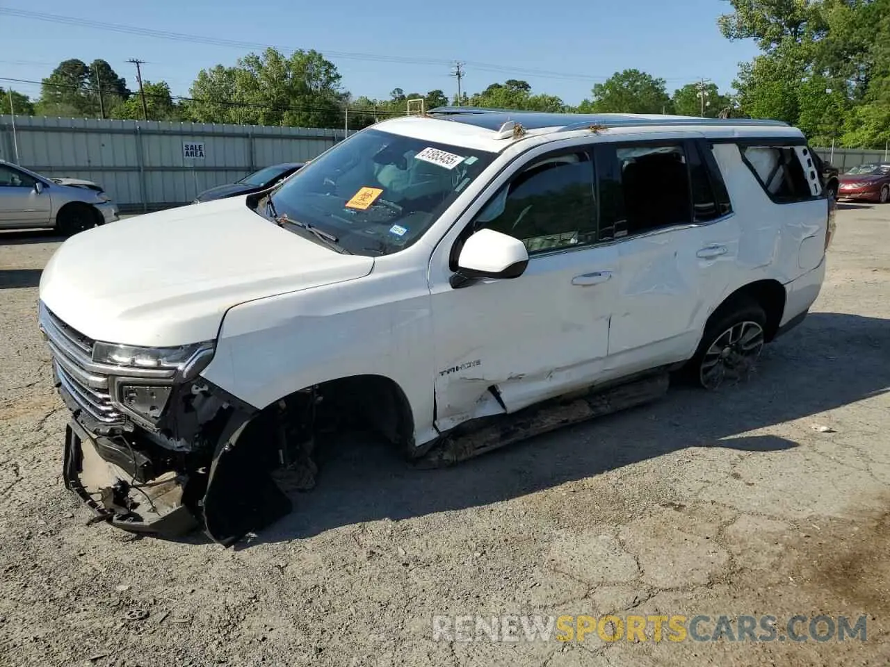 1 Photograph of a damaged car 1GNSCNKD1MR363008 CHEVROLET TAHOE 2021