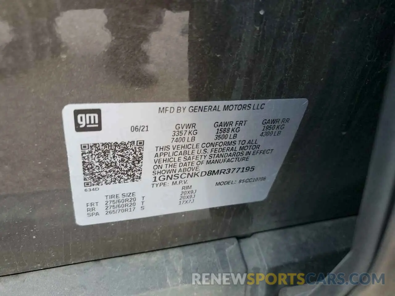 15 Photograph of a damaged car 1GNSCNKD8MR377195 CHEVROLET TAHOE 2021