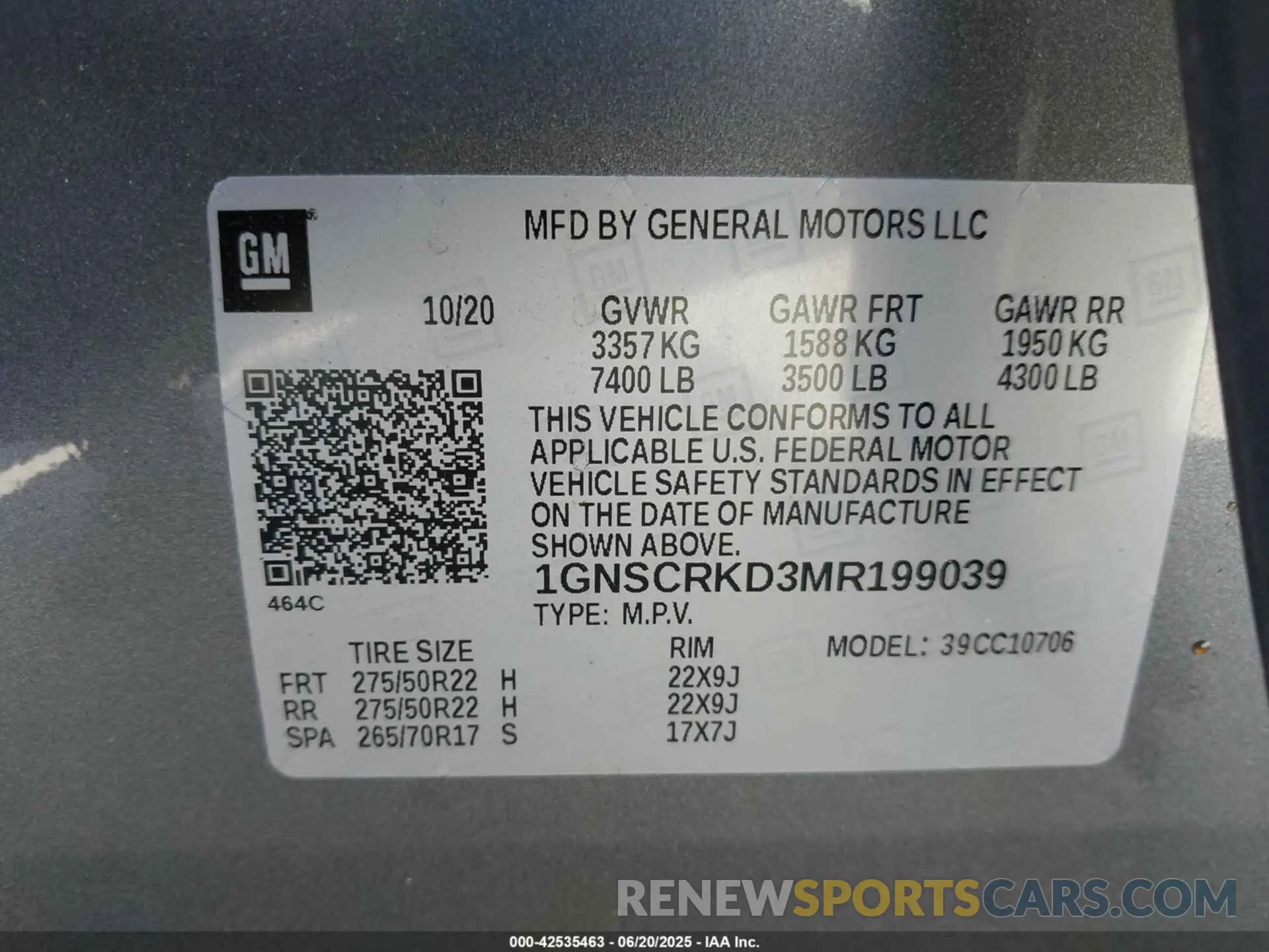 9 Photograph of a damaged car 1GNSCRKD3MR199039 CHEVROLET TAHOE 2021