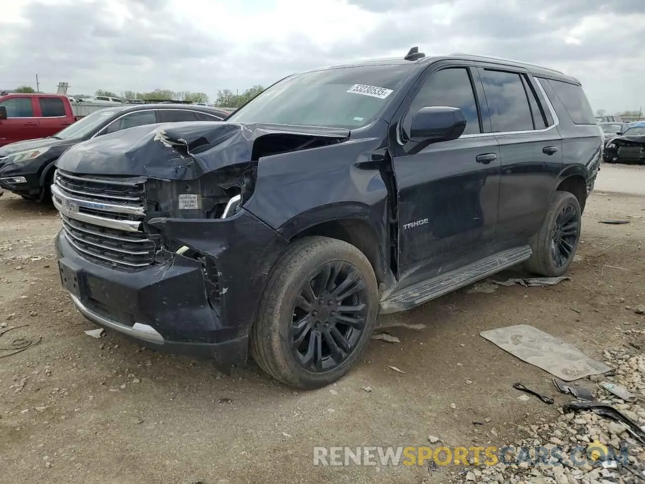 1 Photograph of a damaged car 1GNSKNKD0MR253098 CHEVROLET TAHOE 2021