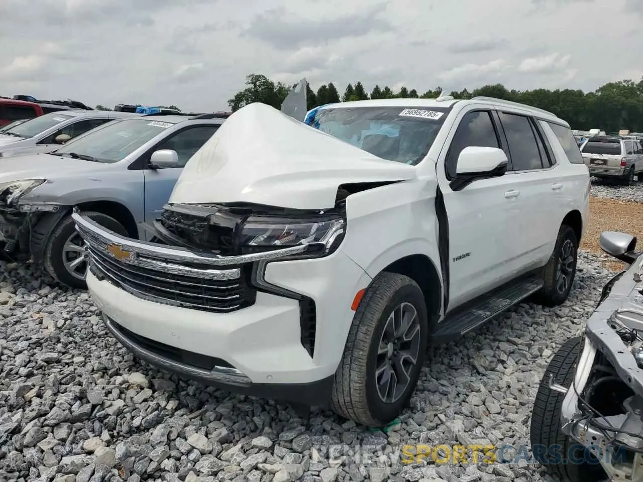 1 Photograph of a damaged car 1GNSKNKD0MR284965 CHEVROLET TAHOE 2021