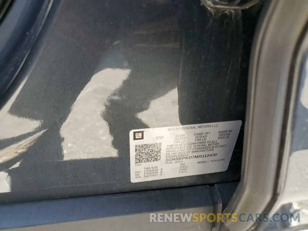 14 Photograph of a damaged car 1GNSKPKD7MR112430 CHEVROLET TAHOE 2021