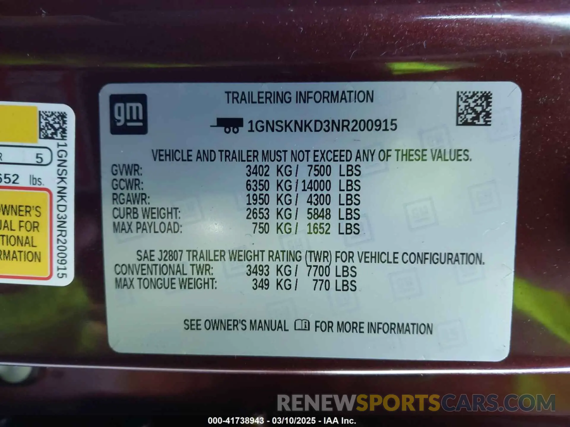 9 Photograph of a damaged car 1GNSKNKD3NR200915 CHEVROLET TAHOE 2022