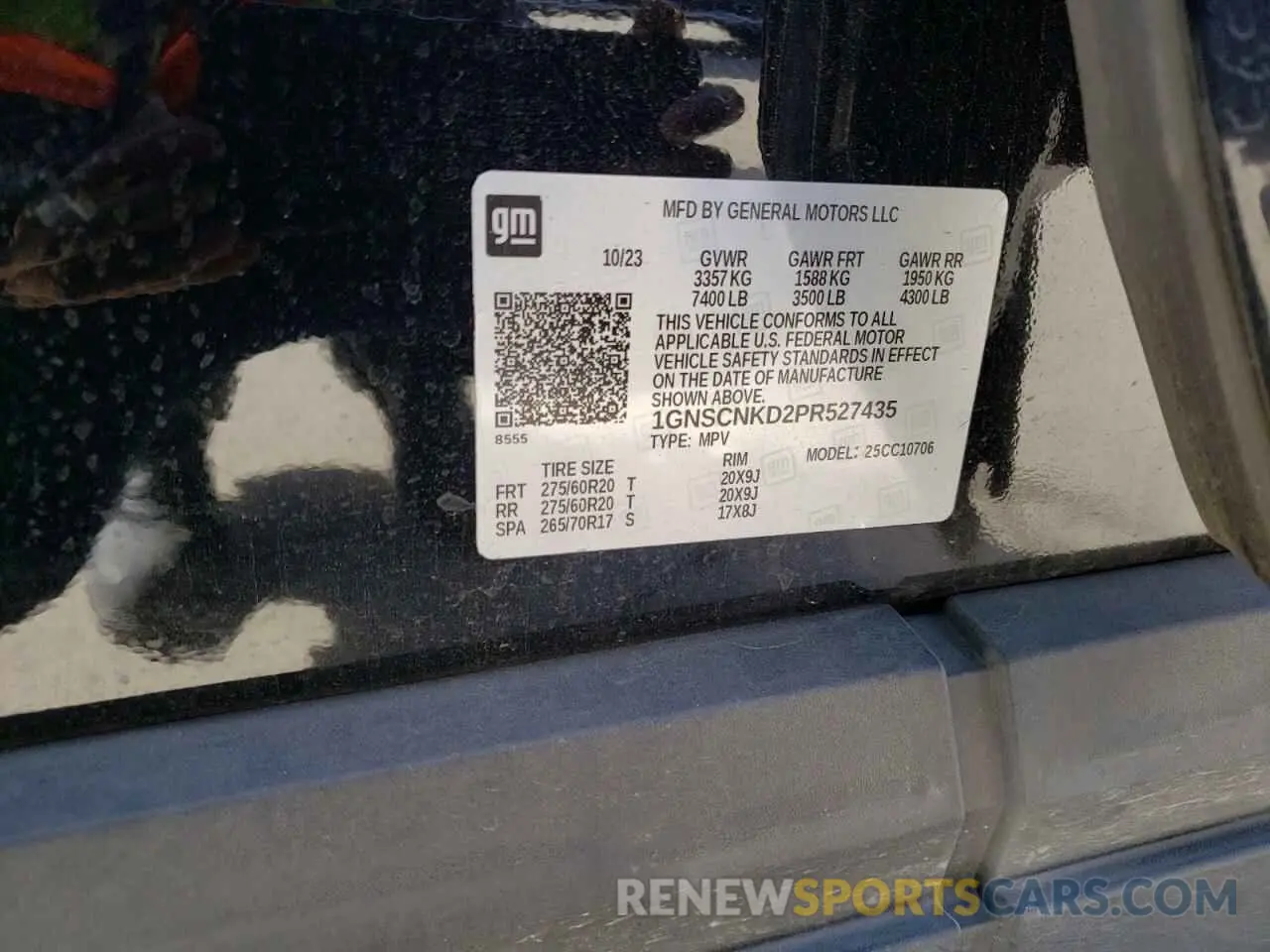 16 Photograph of a damaged car 1GNSCNKD2PR527435 CHEVROLET TAHOE 2023