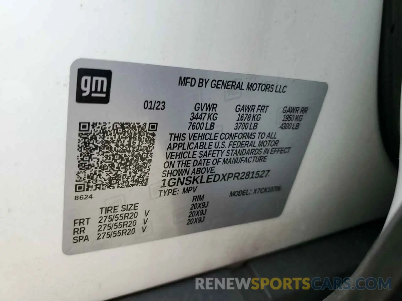 13 Photograph of a damaged car 1GNSKLEDXPR281527 CHEVROLET TAHOE 2023