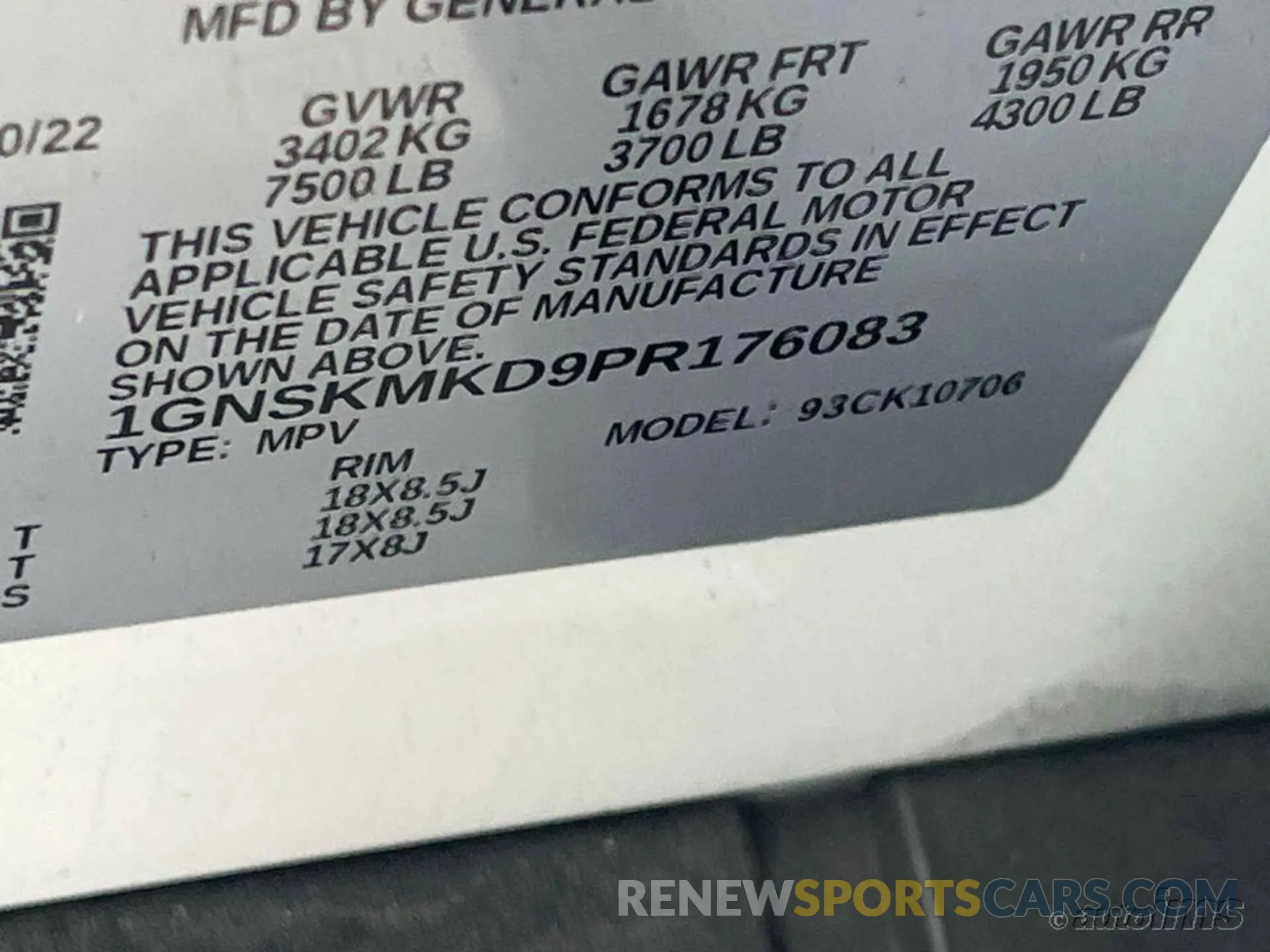 9 Photograph of a damaged car 1GNSKMKD9PR176083 CHEVROLET TAHOE 2023