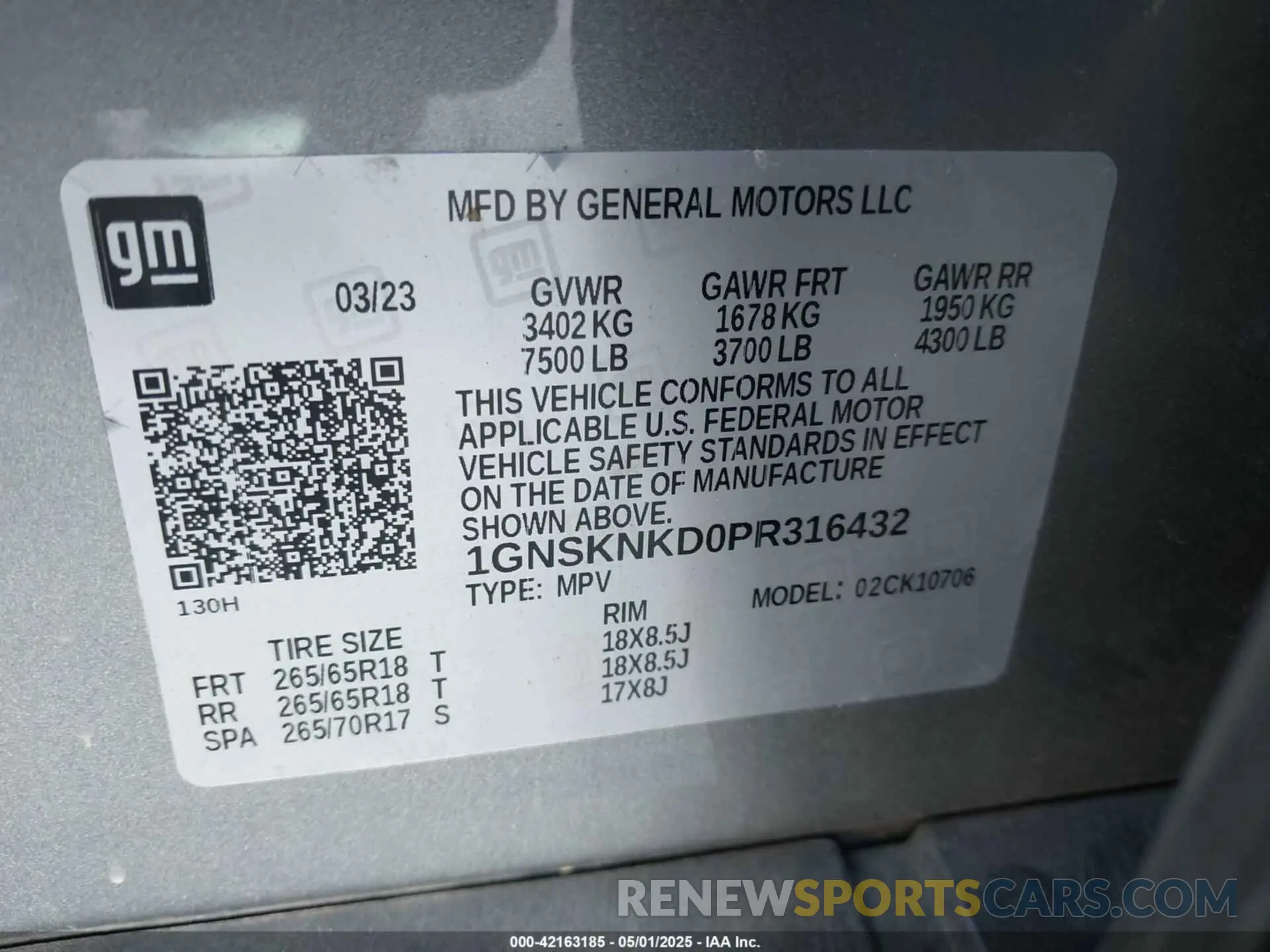 9 Photograph of a damaged car 1GNSKNKD0PR316432 CHEVROLET TAHOE 2023