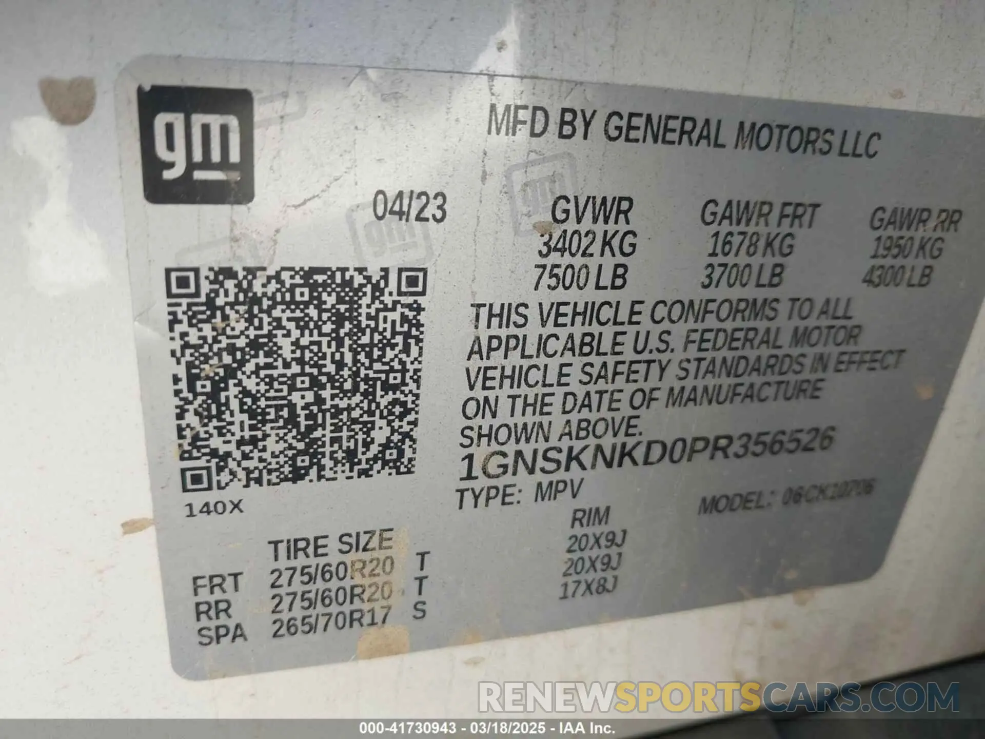 9 Photograph of a damaged car 1GNSKNKD0PR356526 CHEVROLET TAHOE 2023