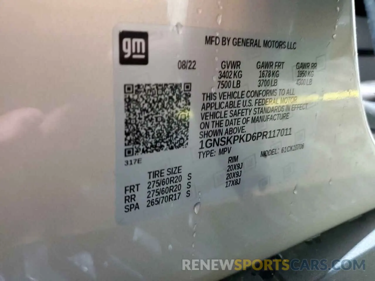 14 Photograph of a damaged car 1GNSKPKD6PR117011 CHEVROLET TAHOE 2023
