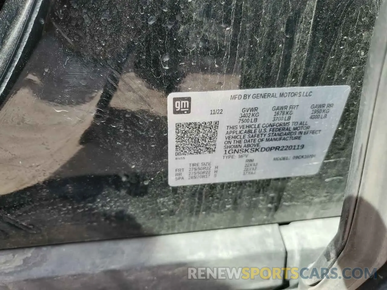 13 Photograph of a damaged car 1GNSKSKD0PR220119 CHEVROLET TAHOE 2023