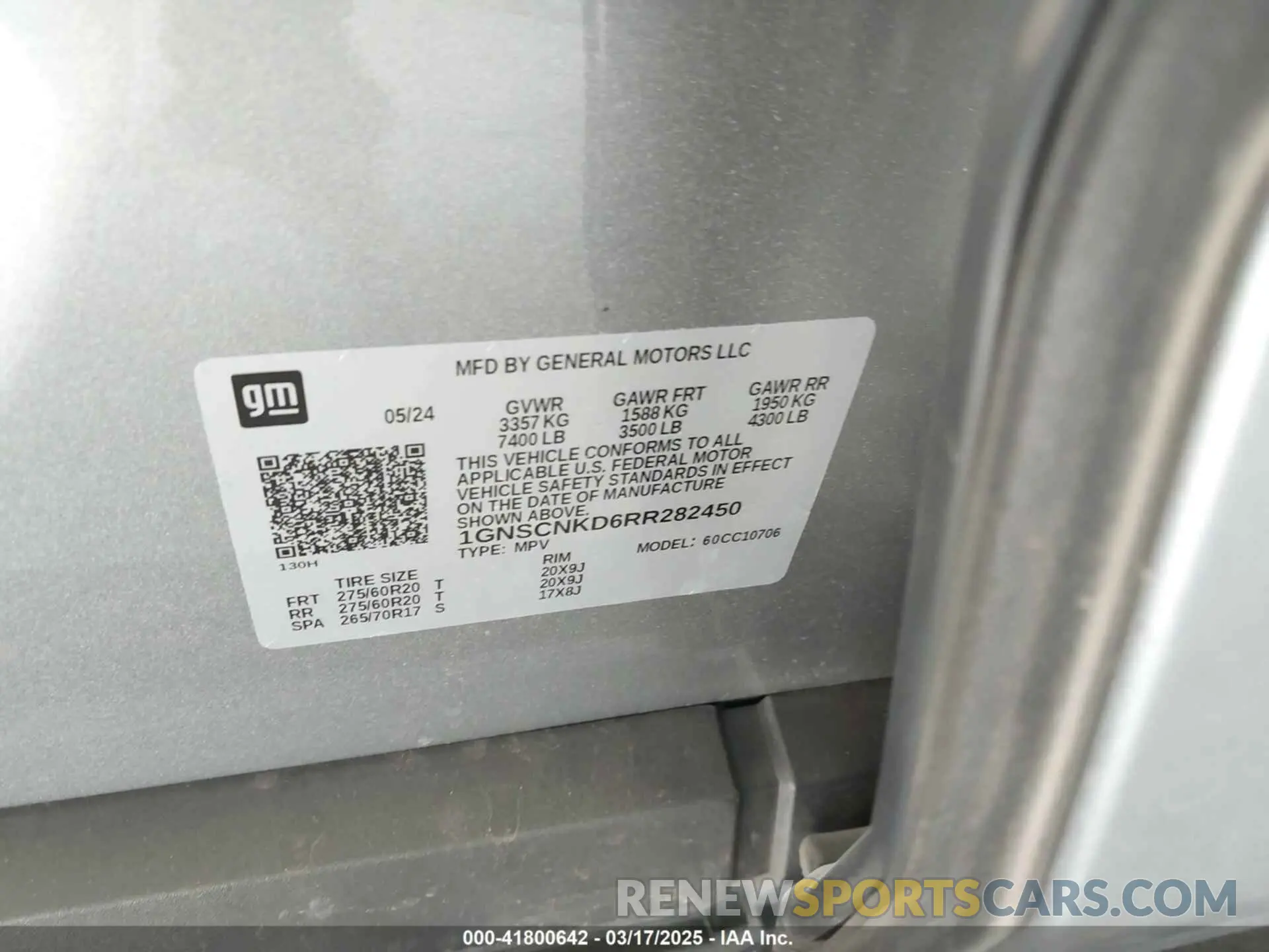 9 Photograph of a damaged car 1GNSCNKD6RR282450 CHEVROLET TAHOE 2024
