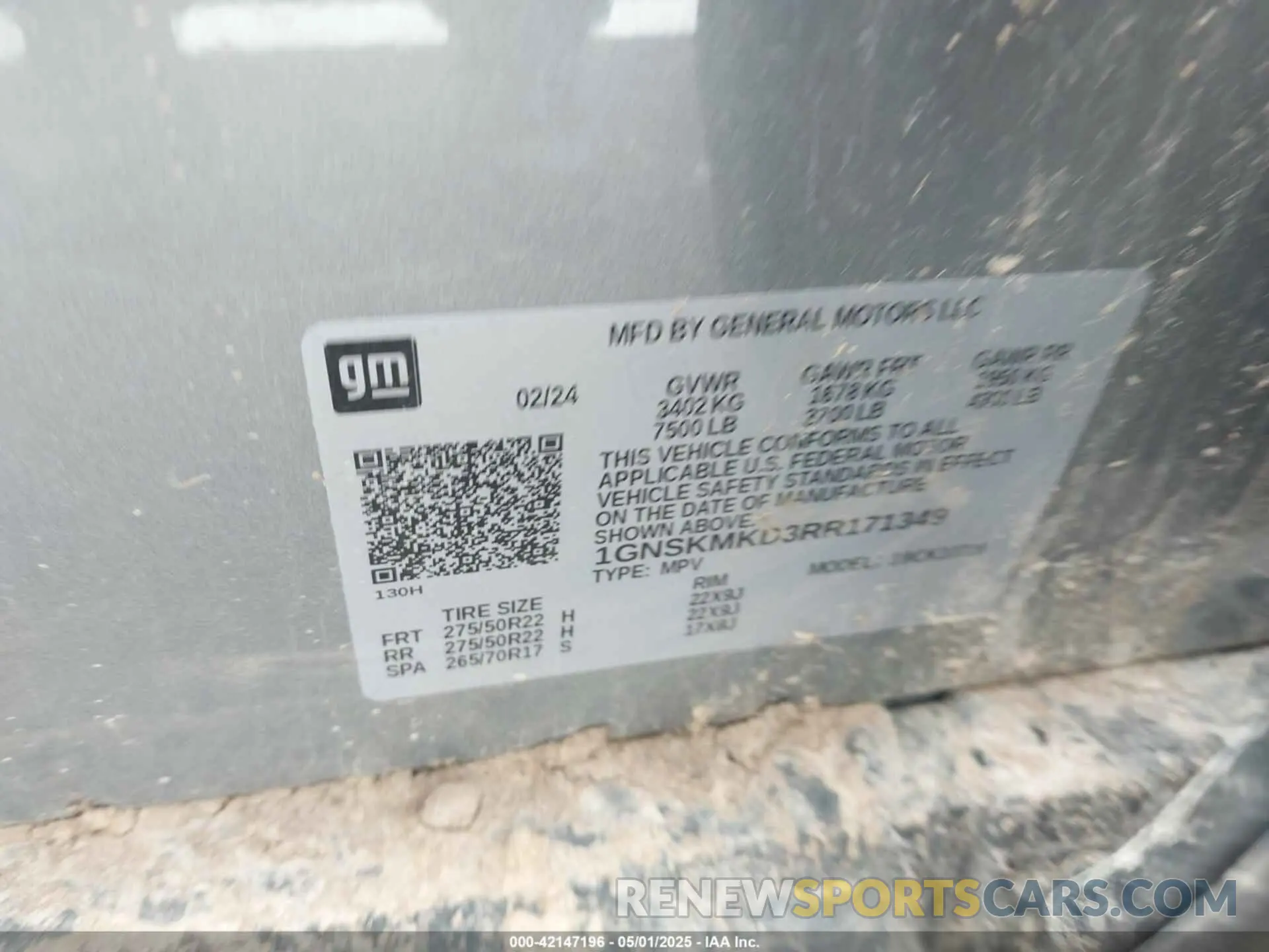 9 Photograph of a damaged car 1GNSKMKD3RR171349 CHEVROLET TAHOE 2024
