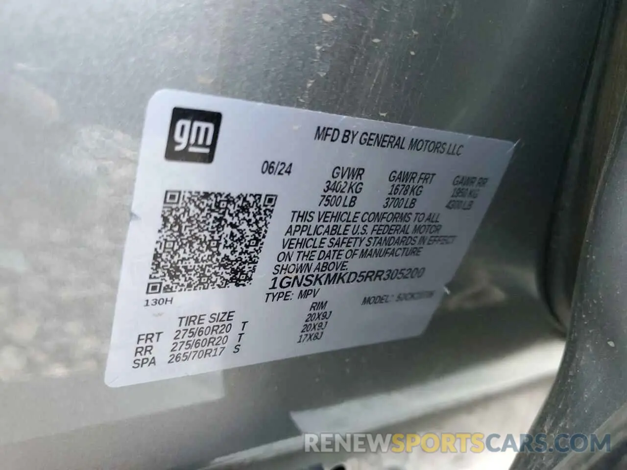 12 Photograph of a damaged car 1GNSKMKD5RR305200 CHEVROLET TAHOE 2024