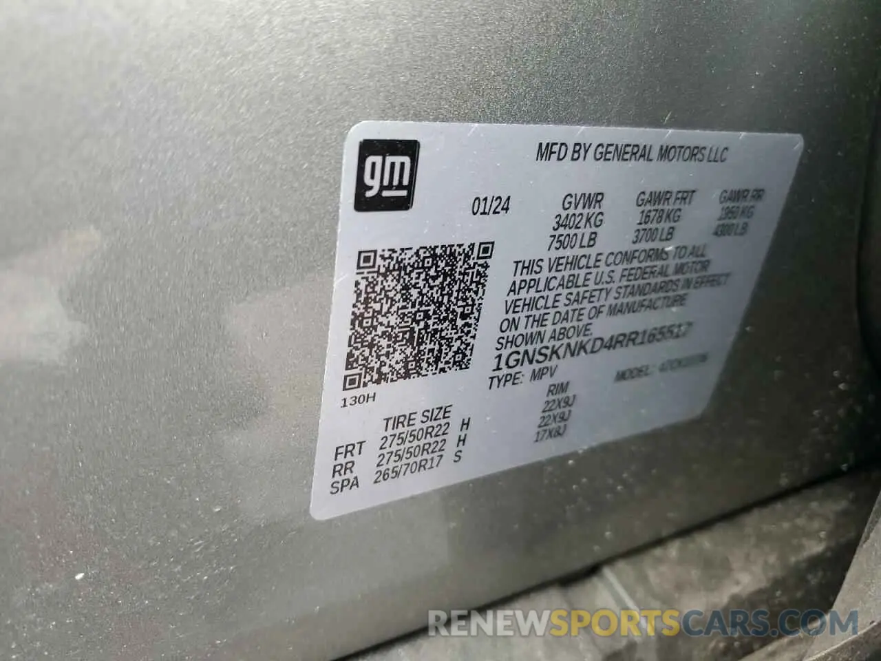 14 Photograph of a damaged car 1GNSKNKD4RR165517 CHEVROLET TAHOE 2024