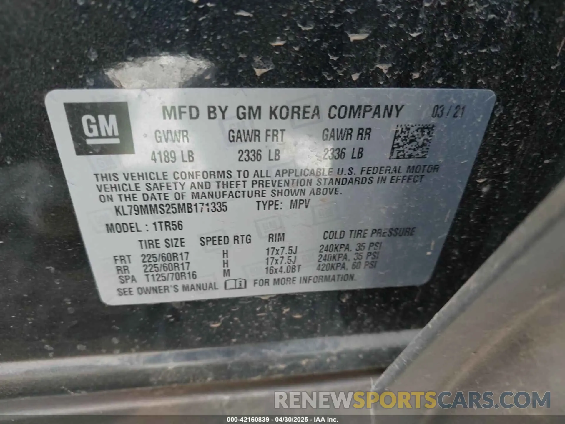 9 Photograph of a damaged car KL79MMS25MB171335 CHEVROLET TRAILBLAZER 2021
