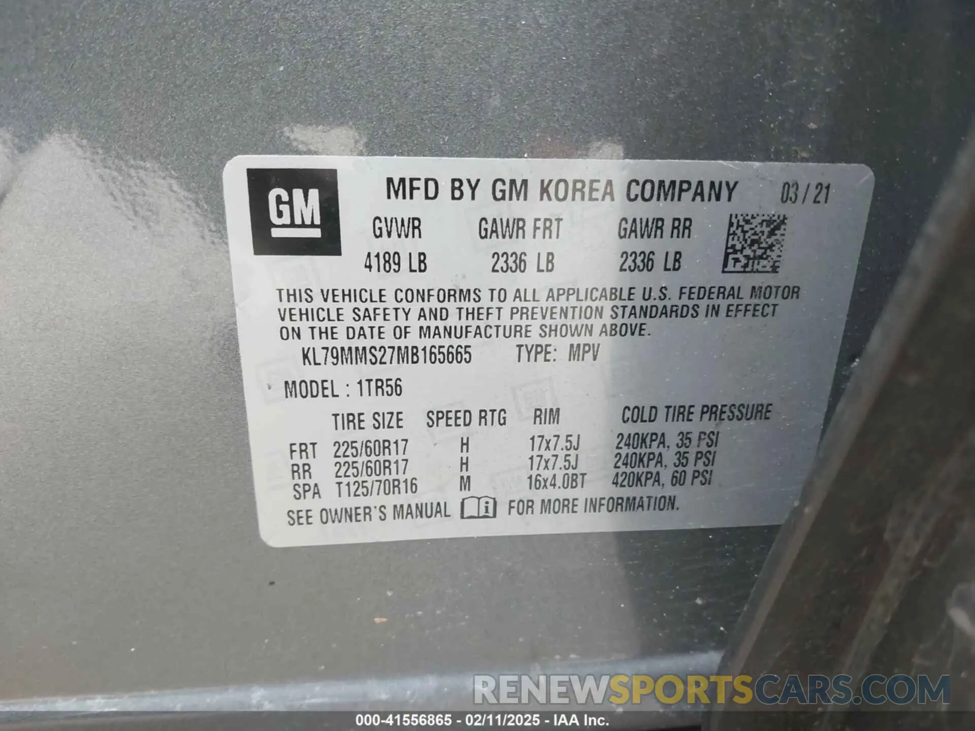 9 Photograph of a damaged car KL79MMS27MB165665 CHEVROLET TRAILBLAZER 2021