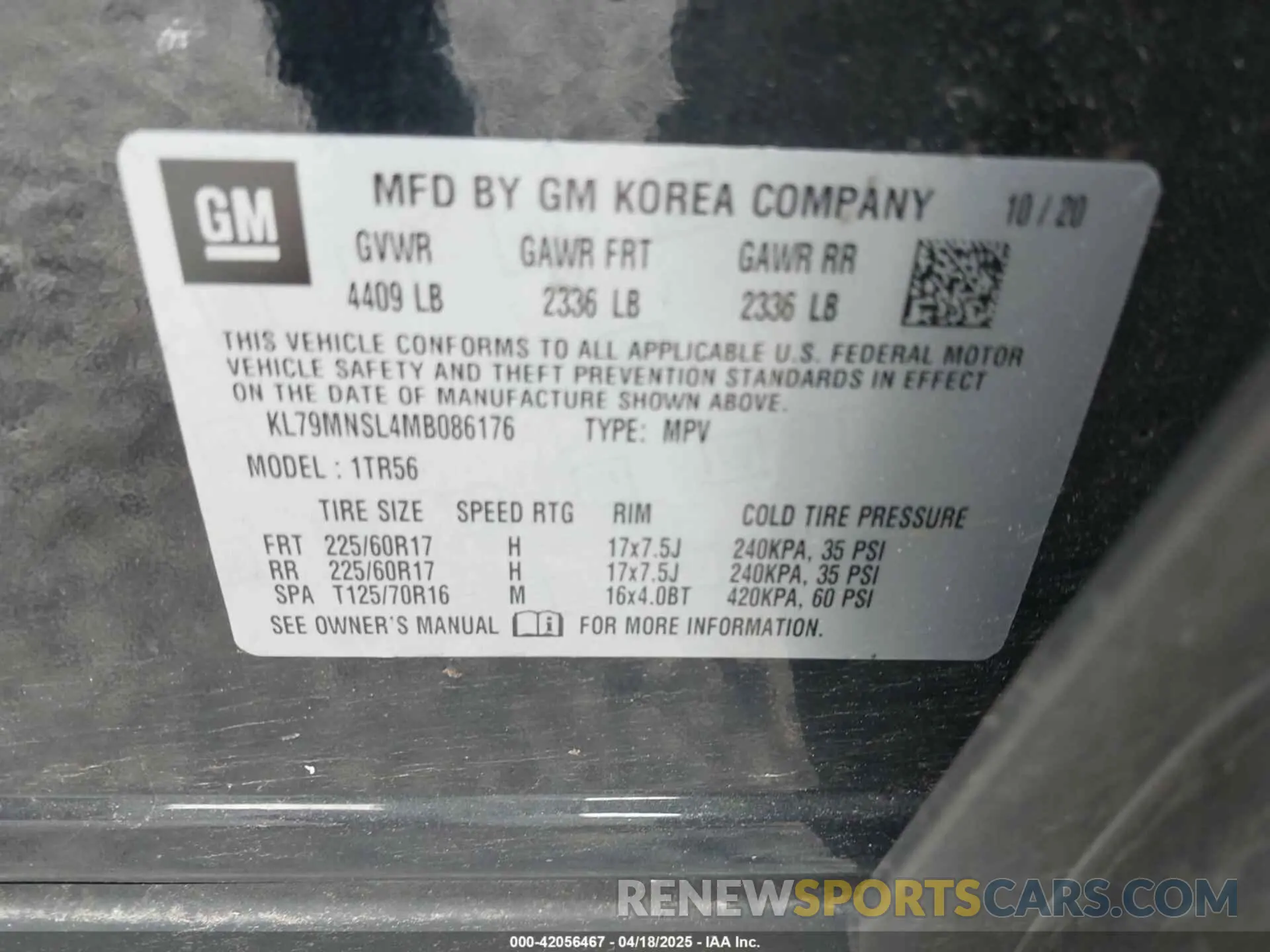 9 Photograph of a damaged car KL79MNSL4MB086176 CHEVROLET TRAILBLAZER 2021