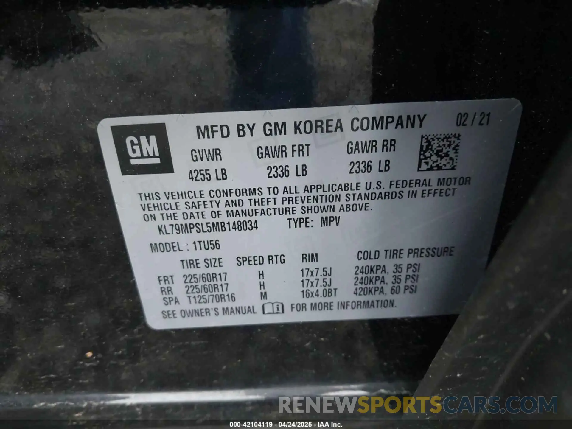 9 Photograph of a damaged car KL79MPSL5MB148034 CHEVROLET TRAILBLAZER 2021