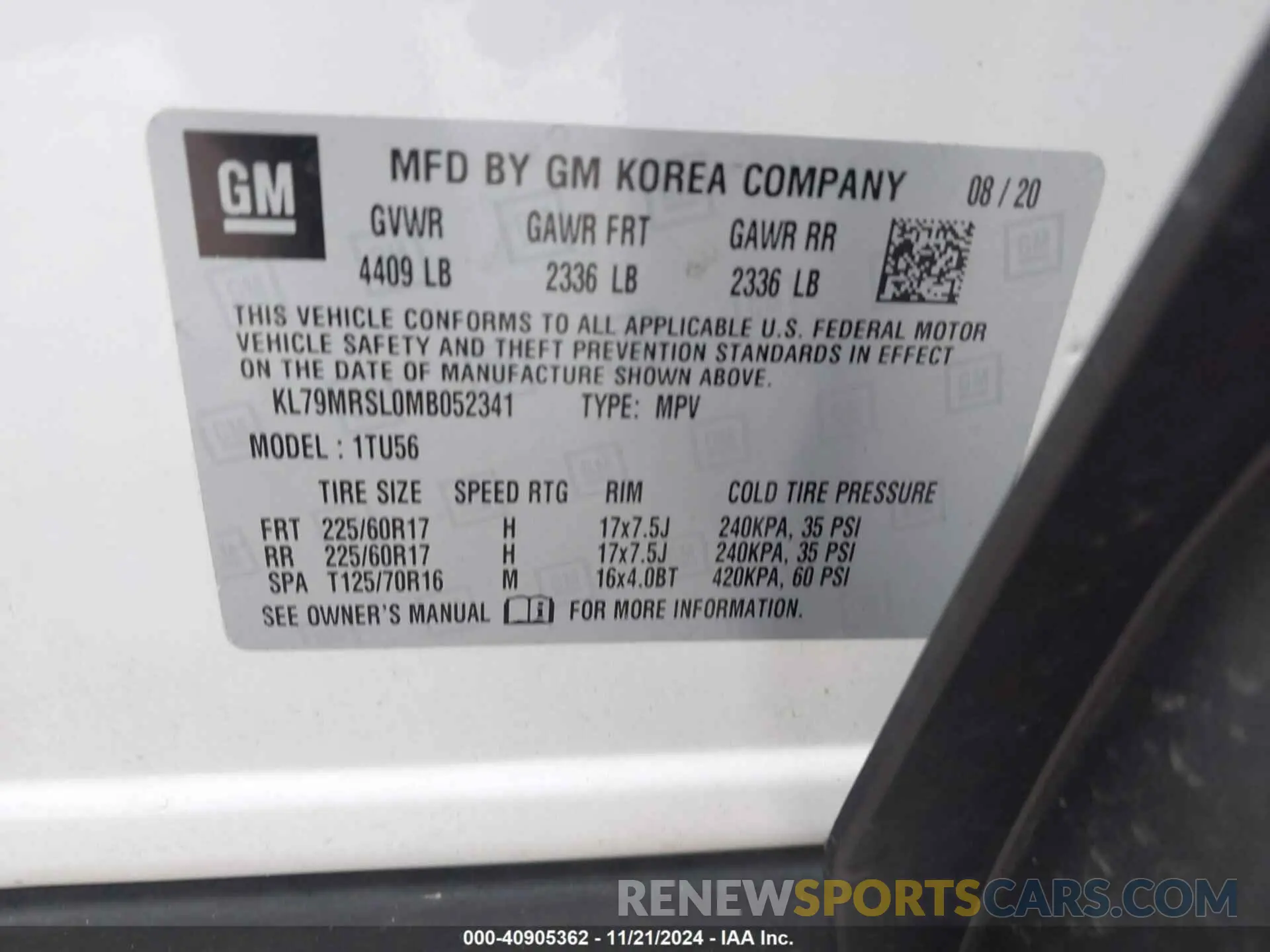 9 Photograph of a damaged car KL79MRSL0MB052341 CHEVROLET TRAILBLAZER 2021