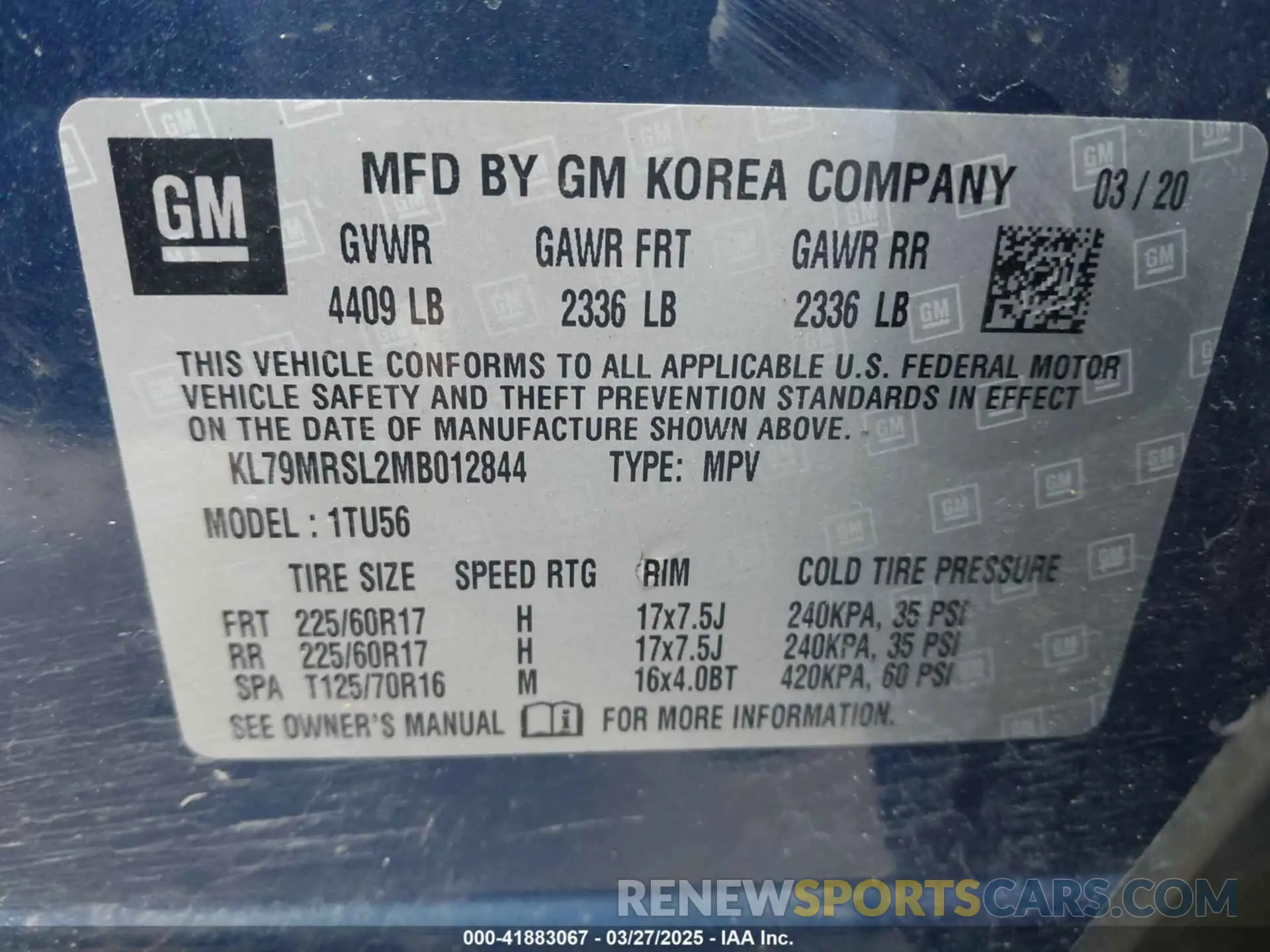 9 Photograph of a damaged car KL79MRSL2MB012844 CHEVROLET TRAILBLAZER 2021