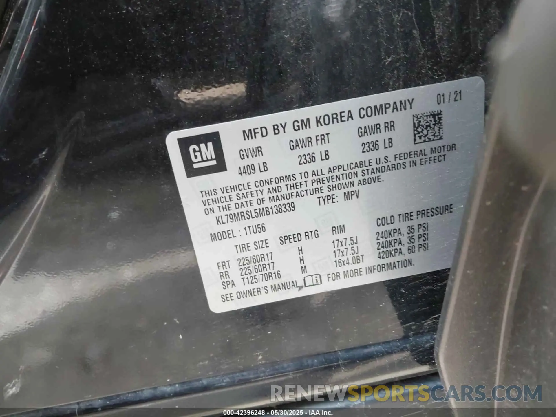9 Photograph of a damaged car KL79MRSL5MB138339 CHEVROLET TRAILBLAZER 2021