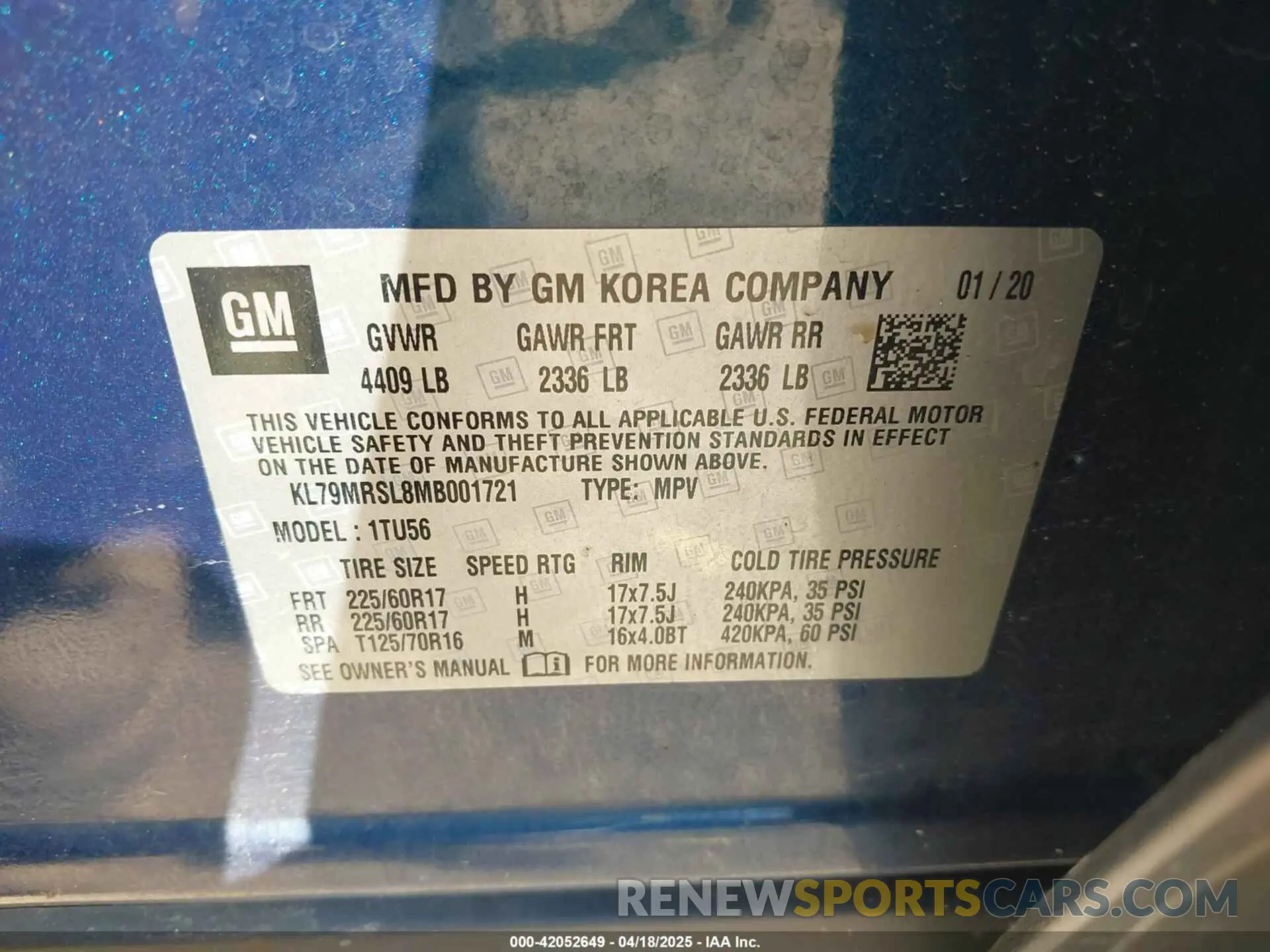 9 Photograph of a damaged car KL79MRSL8MB001721 CHEVROLET TRAILBLAZER 2021
