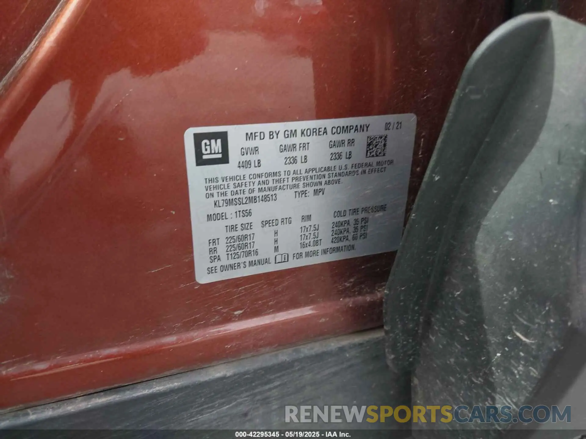 9 Photograph of a damaged car KL79MSSL2MB148513 CHEVROLET TRAILBLAZER 2021