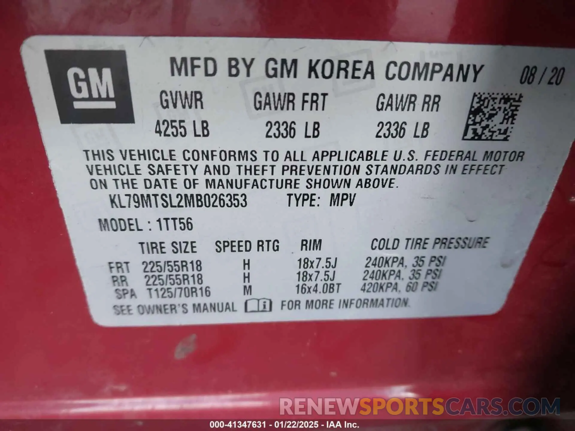 9 Photograph of a damaged car KL79MTSL2MB026353 CHEVROLET TRAILBLAZER 2021