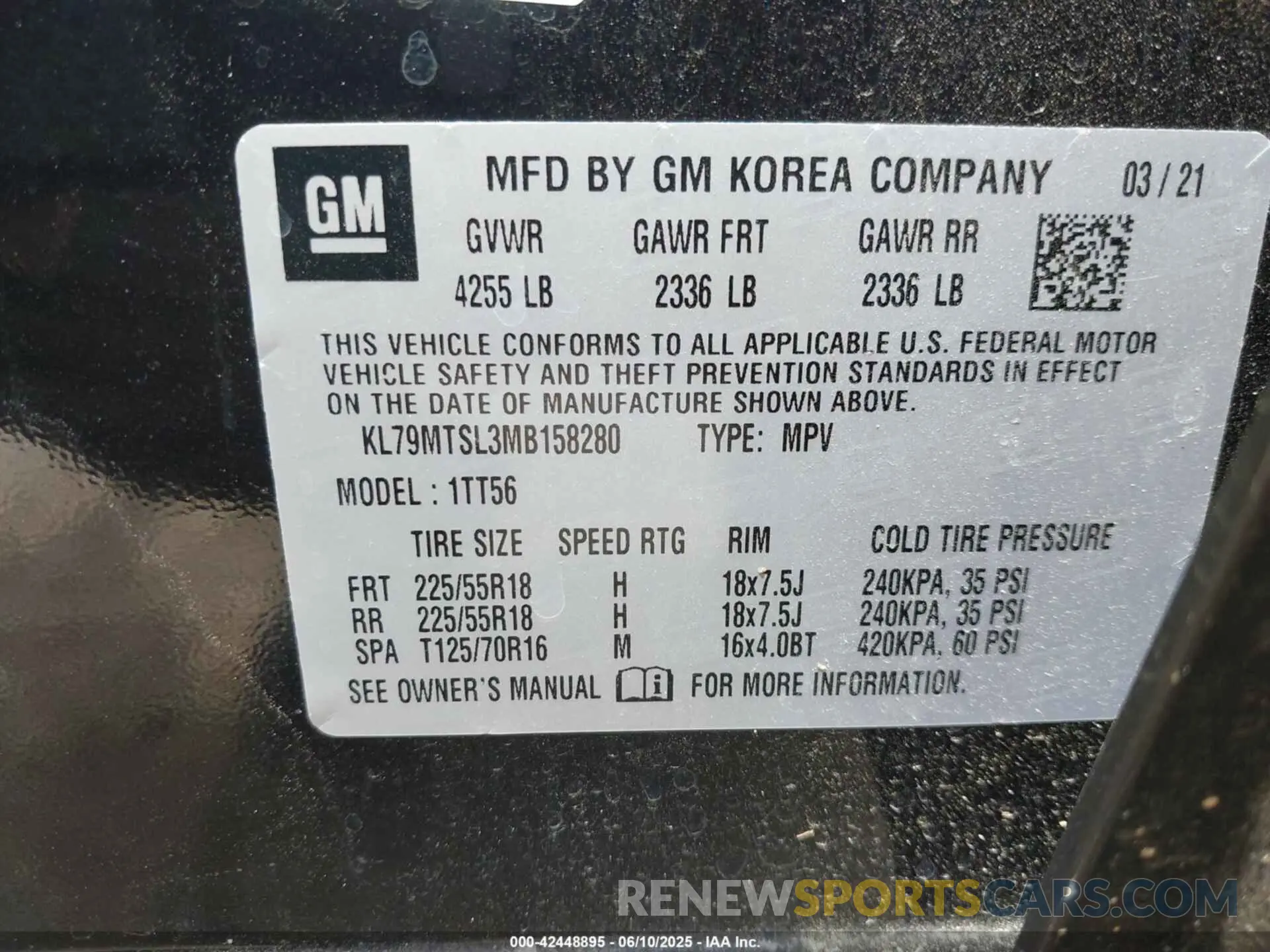 9 Photograph of a damaged car KL79MTSL3MB158280 CHEVROLET TRAILBLAZER 2021