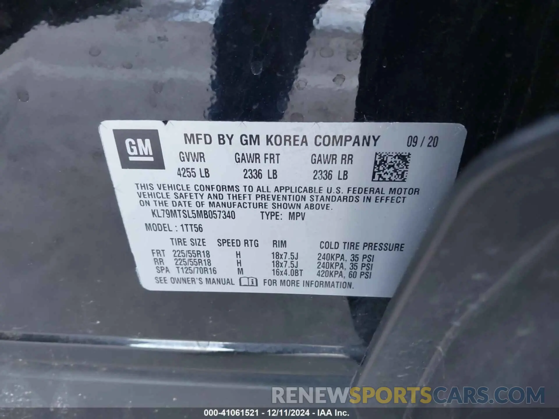 9 Photograph of a damaged car KL79MTSL5MB057340 CHEVROLET TRAILBLAZER 2021