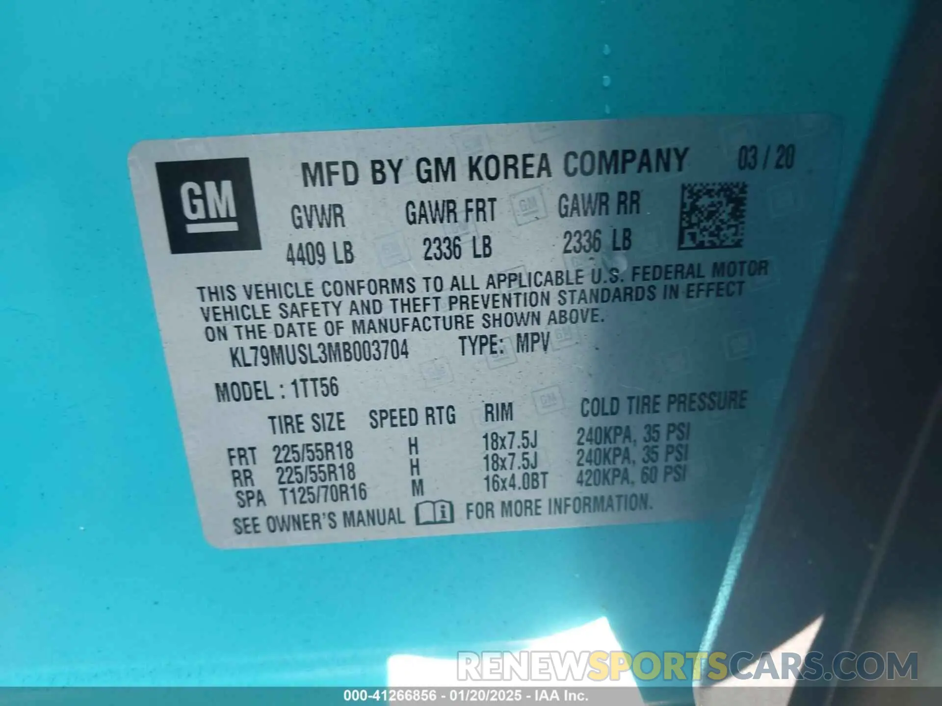 9 Photograph of a damaged car KL79MUSL3MB003704 CHEVROLET TRAILBLAZER 2021