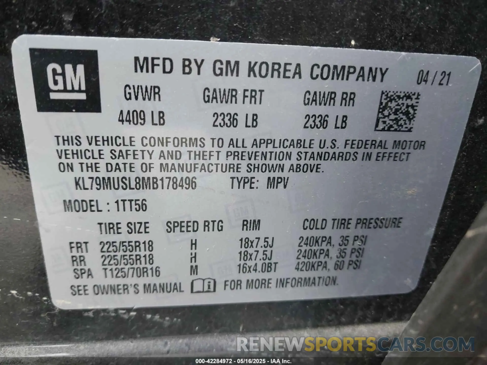 9 Photograph of a damaged car KL79MUSL8MB178496 CHEVROLET TRAILBLAZER 2021
