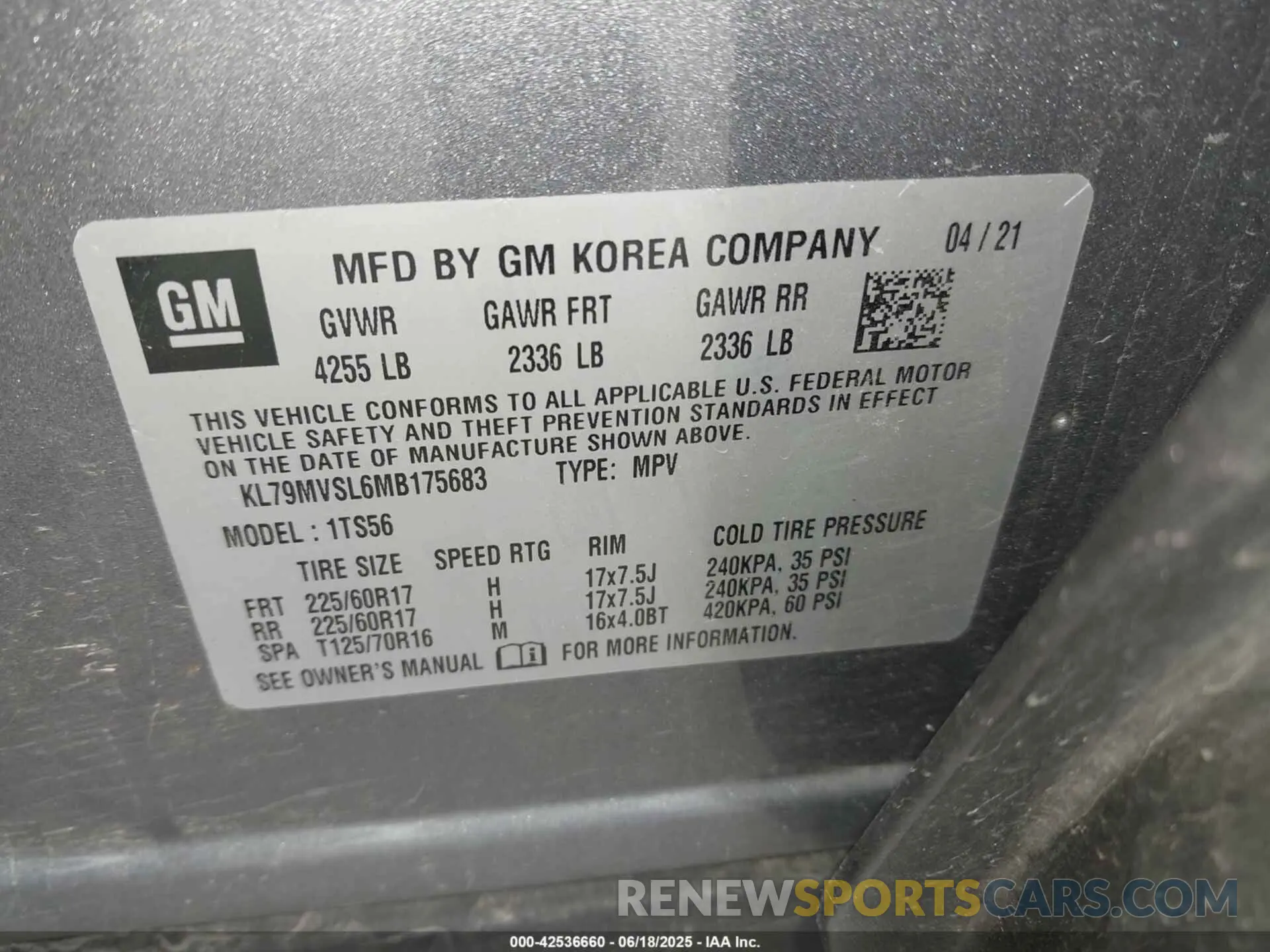 9 Photograph of a damaged car KL79MVSL6MB175683 CHEVROLET TRAILBLAZER 2021