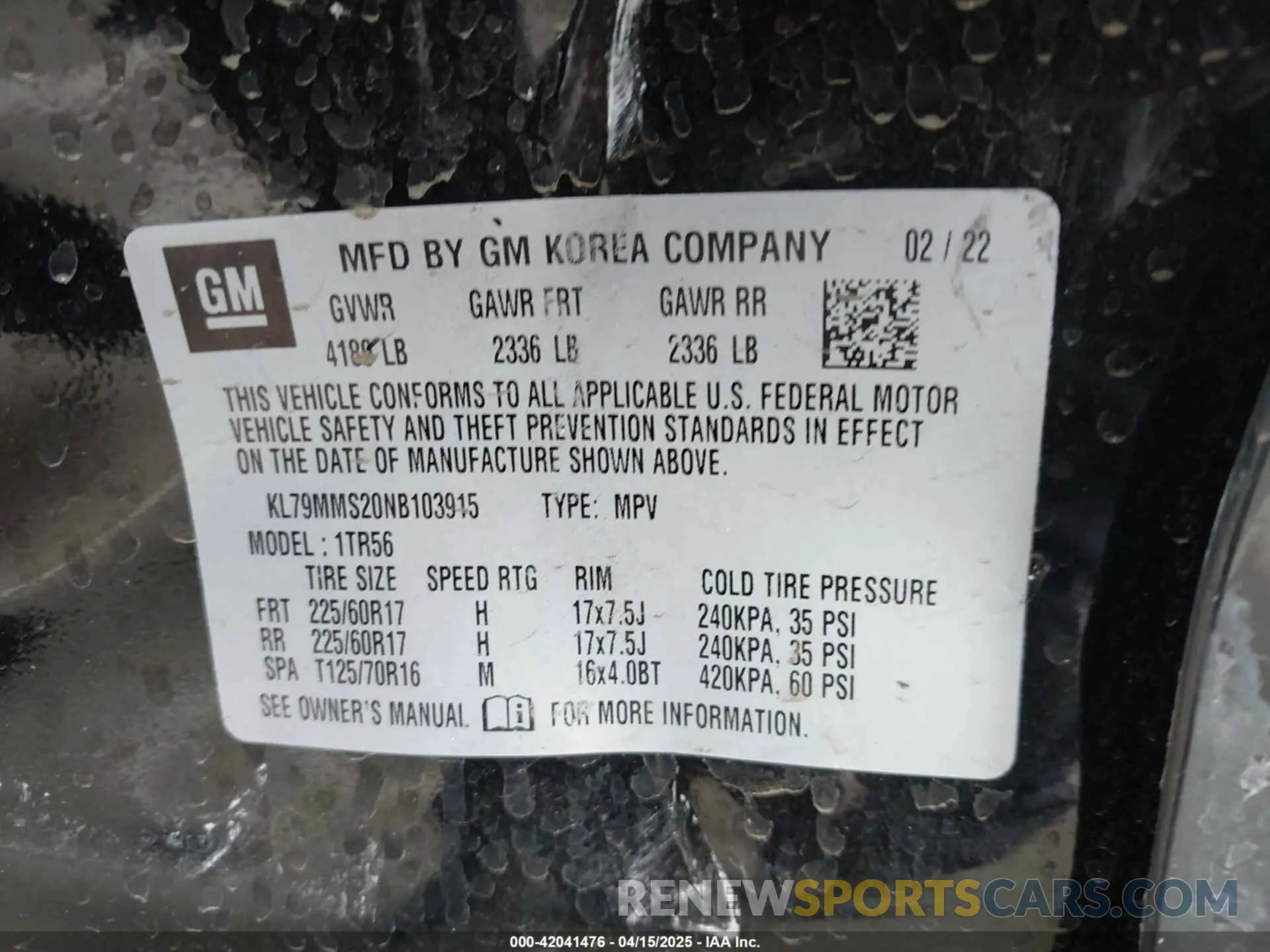 9 Photograph of a damaged car KL79MMS20NB103915 CHEVROLET TRAILBLAZER 2022