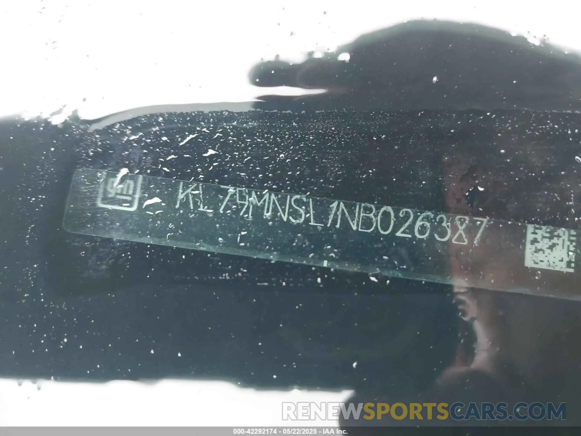 17 Photograph of a damaged car KL79MNSL1NB026387 CHEVROLET TRAILBLAZER 2022