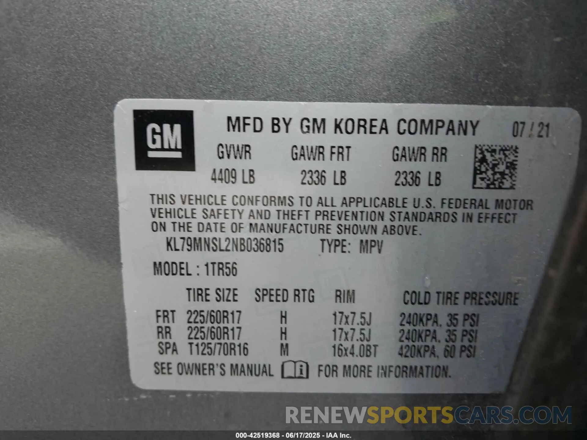 9 Photograph of a damaged car KL79MNSL2NB036815 CHEVROLET TRAILBLAZER 2022
