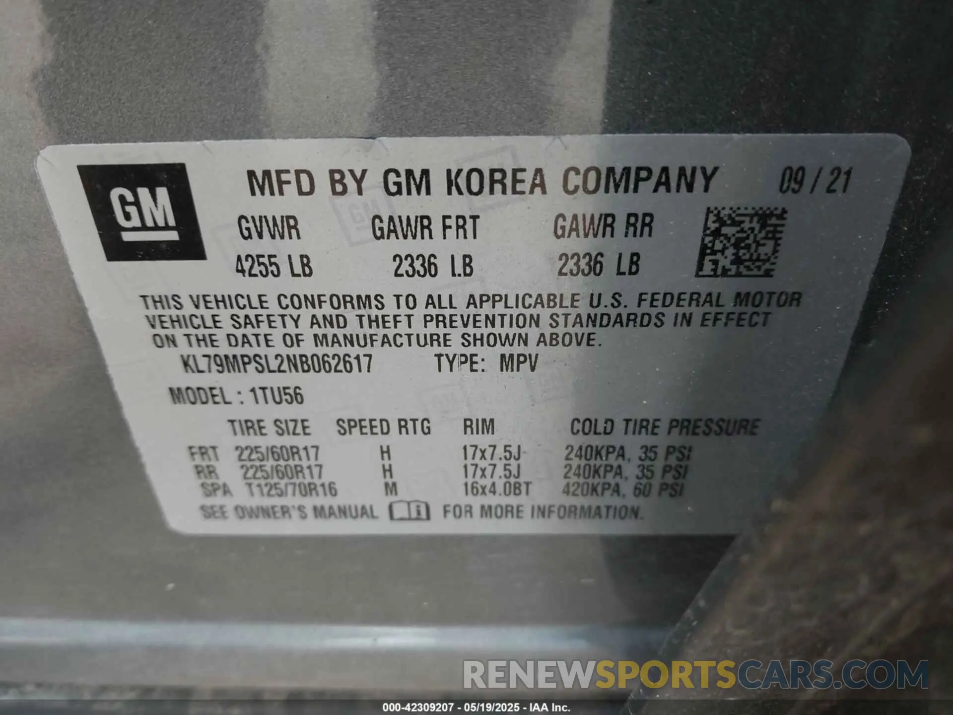 9 Photograph of a damaged car KL79MPSL2NB062617 CHEVROLET TRAILBLAZER 2022