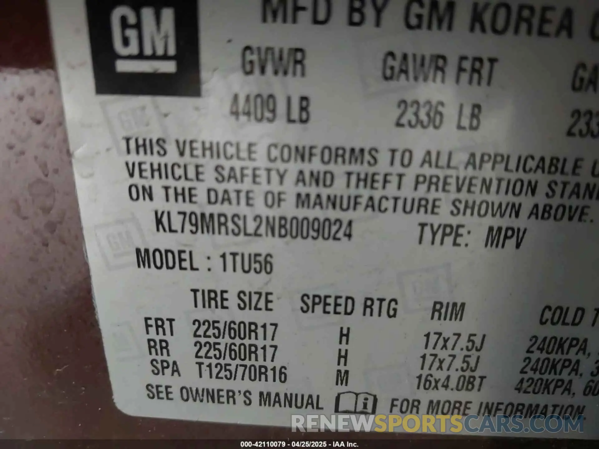 9 Photograph of a damaged car KL79MRSL2NB009024 CHEVROLET TRAILBLAZER 2022