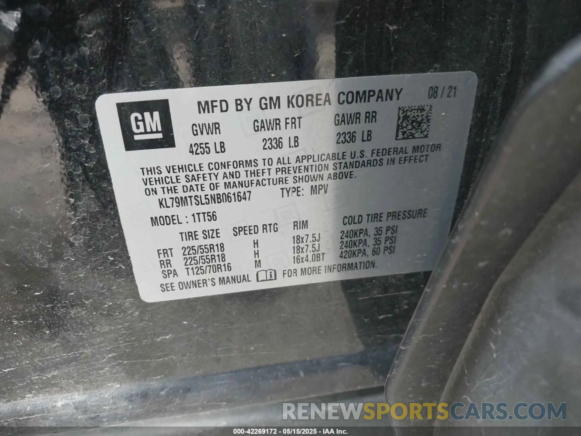 9 Photograph of a damaged car KL79MTSL5NB061647 CHEVROLET TRAILBLAZER 2022